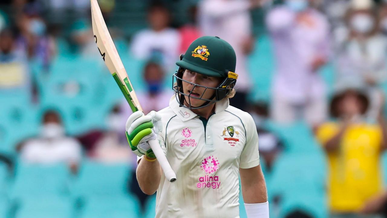 Will Pucovski dari Australia membuat 62 dan 10 dalam debut Test-nya di bulan Januari.  (Foto oleh DAVID GREY / AFP) /
