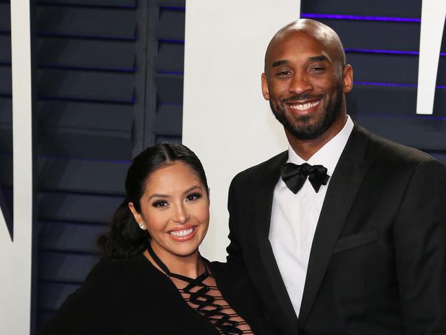 Joe’s son Kobe Bryant (pictured with wife Vanessa Laine Bryant) died in 2020. (Photo by Jean-Baptiste LACROIX / AFP)