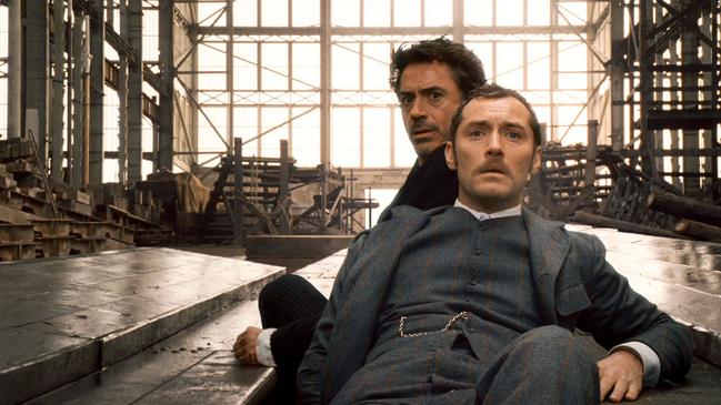 Jude Law as Dr Watson and Robert Downey Jr as Sherlock Holmes. Picture: Supplied