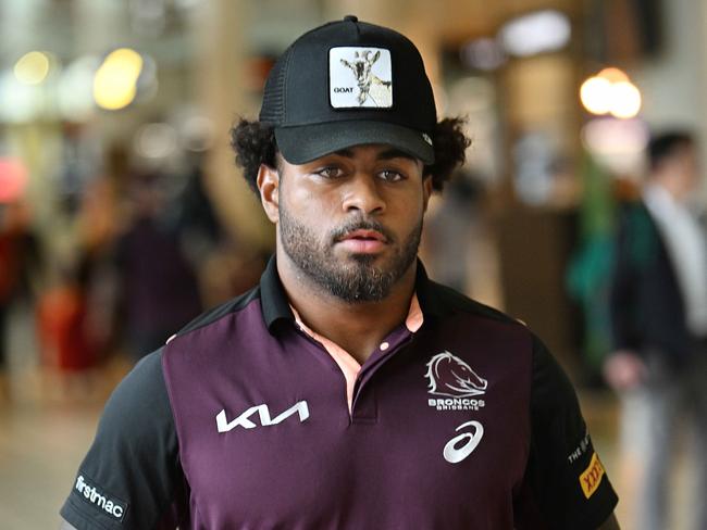 Ezra Mam returning to Brisbane Airport. Picture: Lyndon Mechielsen/Courier Mail