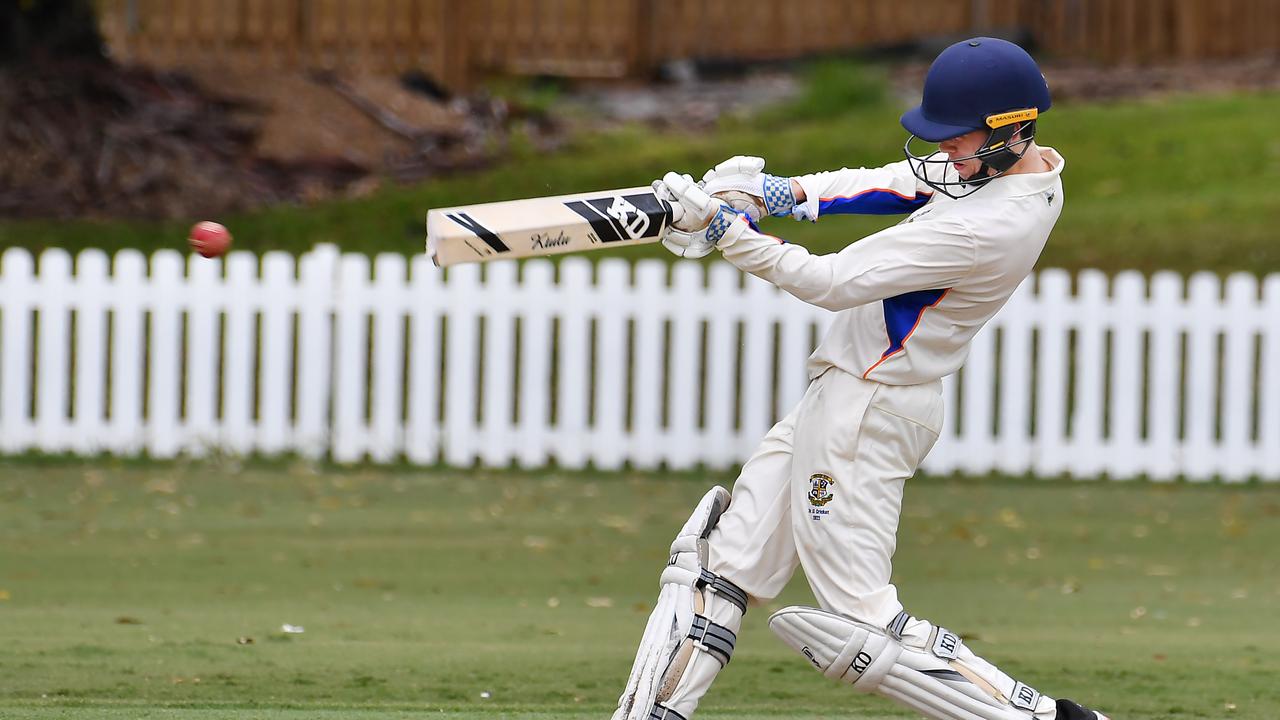 Marist batsmen Max Hrstich Marist college v St Edmunds college. Saturday February 12, 2022. Picture, John Gass