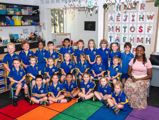 My First Year 2023: Mater Dei Primary School Prep Topaz students with teacher Barbara Bennett, February 21, 2023. Picture: Bev Lacey