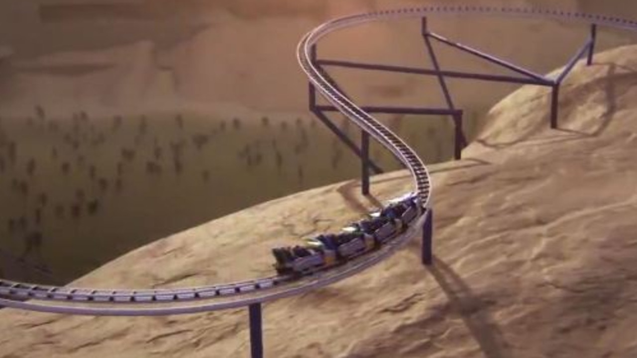 Falcon’s Flight will travel around the canyons in the park.
