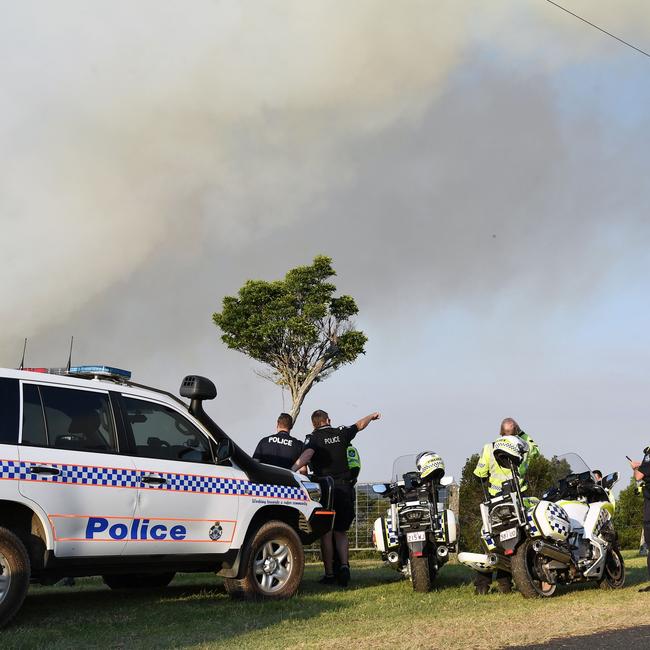 Obi Valley bushfire, Schultz Road, Witta, looking North direction. Picture: Patrick Woods.
