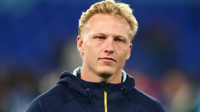 GOLD COAST, AUSTRALIA - JULY 13: Carter Gordon of the Titans looks on during the round 19 NRL match between Gold Coast Titans and Parramatta Eels at Cbus Super Stadium, on July 13, 2024, in Gold Coast, Australia. (Photo by Chris Hyde/Getty Images)