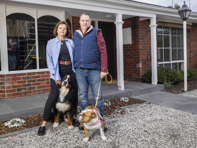 Terri Clemens and Husband Trevor is a  landlord and is putting her investment property up for sale now that her last tenant has moved out. She said it wasn't worth the costs. Pictured with dogs Billie and Pippa.Picture by Wayne Taylor 11th July 2024