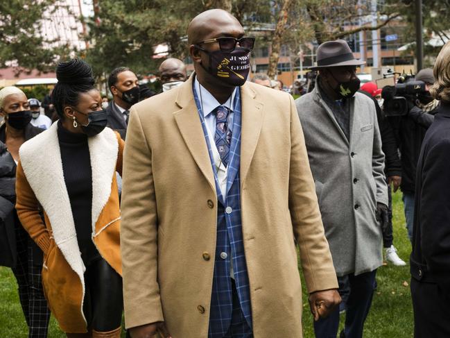 Philonise Floyd, brother of George Floyd, outside court. Picture: AFP