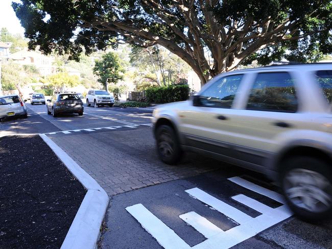 The $450,000 traffic calming measures installed along the Beauty Point rat run were deemed ‘ineffective’, photographed in August 2014. Picture: Elenor Tedenborg