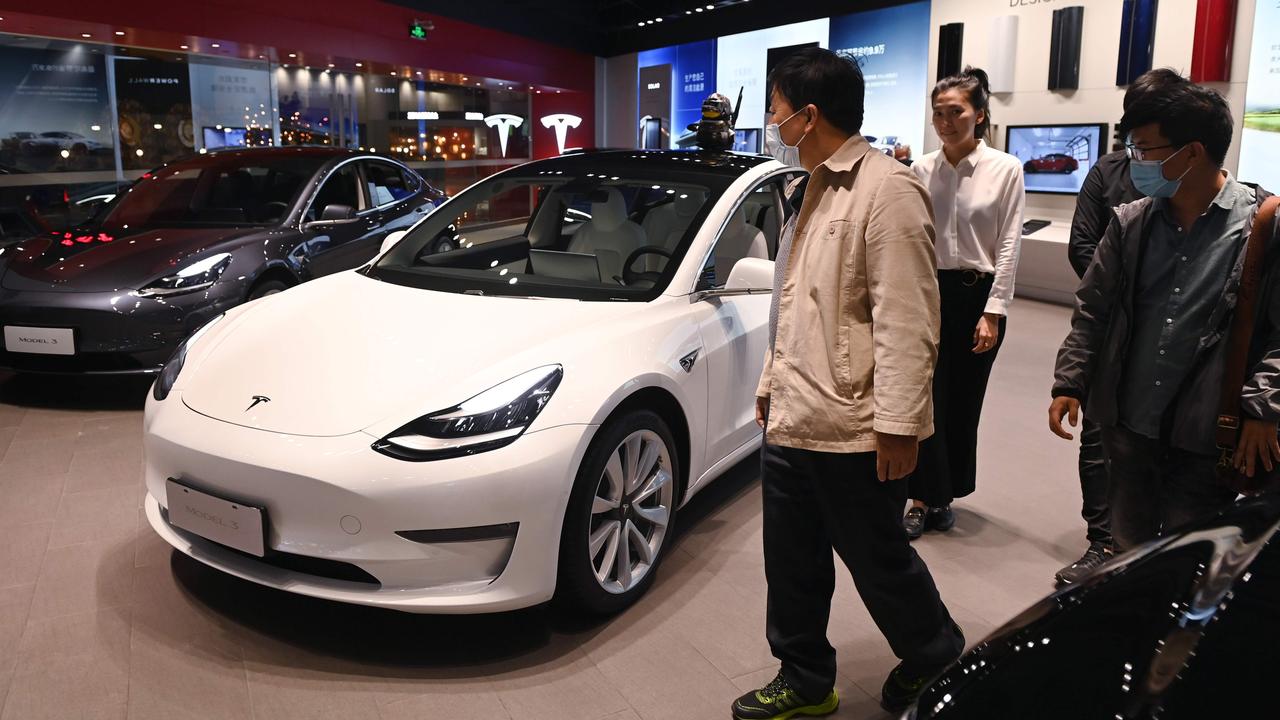 The Tesla Model 3 is Australia’s best-selling electric car. (Photo by GREG BAKER / AFP)