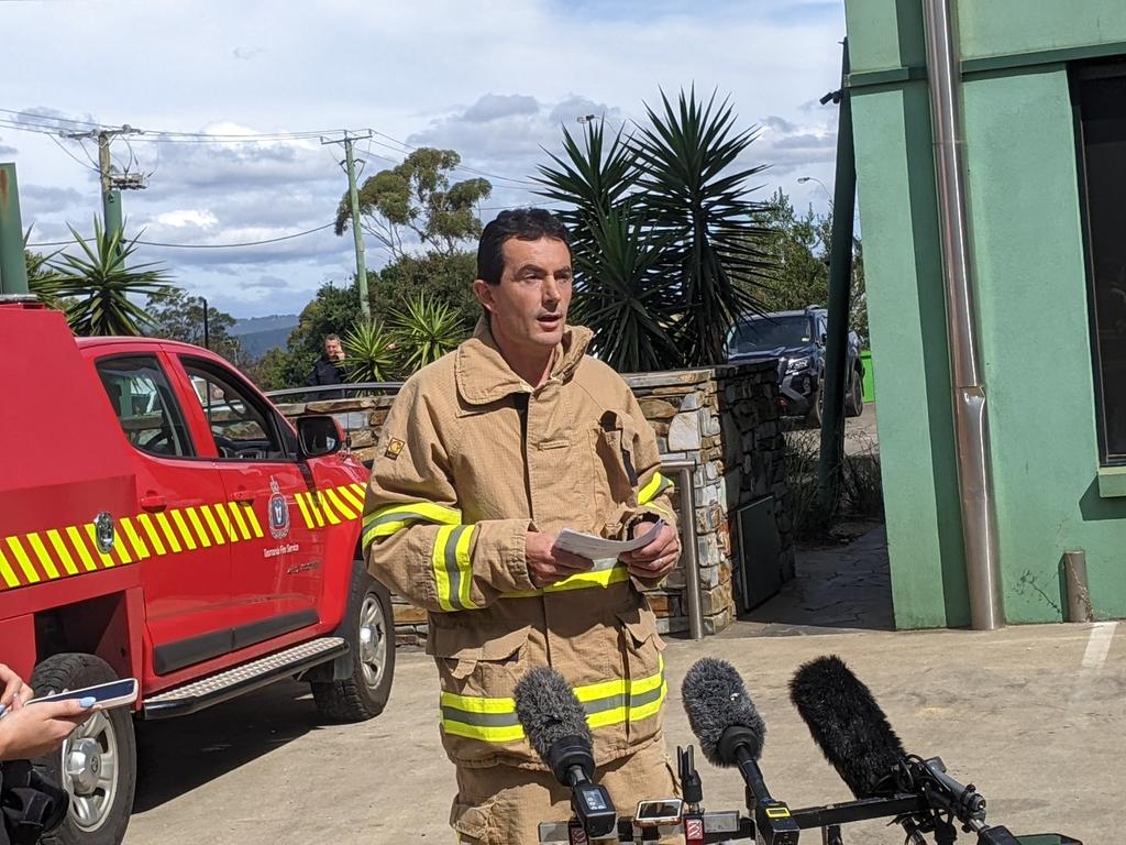 David Casteller, Tasmania Fire Service acting district officer, at the Recycal Rocherlea fire. Picture: Alex Treacy