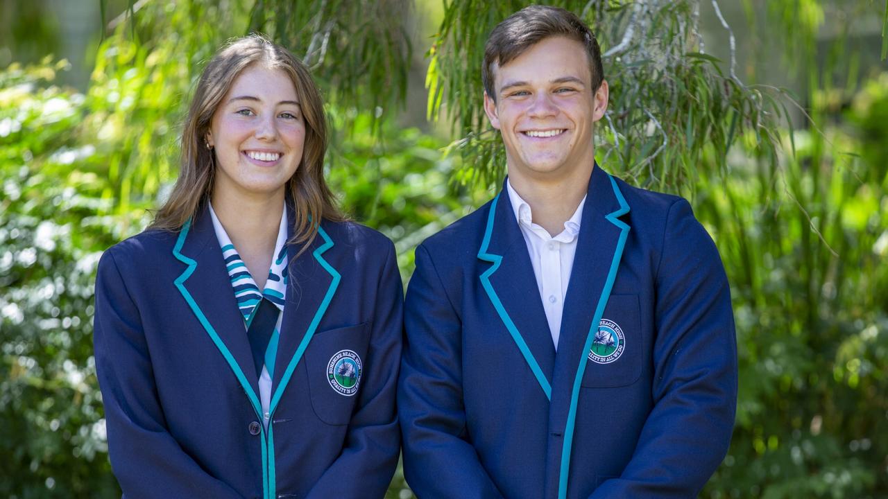 Sunshine Beach State High School captains Mia Sarti and Ockert Visser