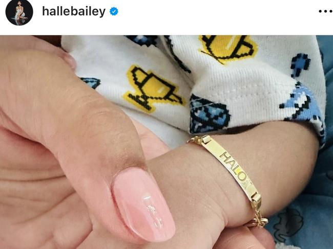 Halle Bailey has welcomed a baby boy. Picture: Instagram