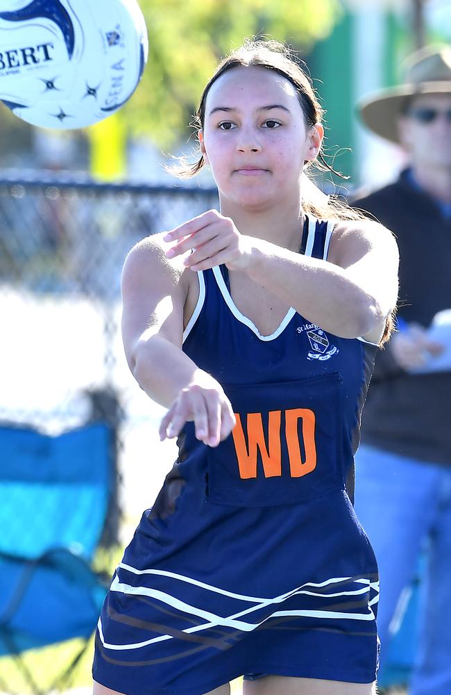 QGSSSA netball with Clayfield College, St Margaret's Anglican Girls' School and Brisbane Girls Grammar School. Picture: John Gass