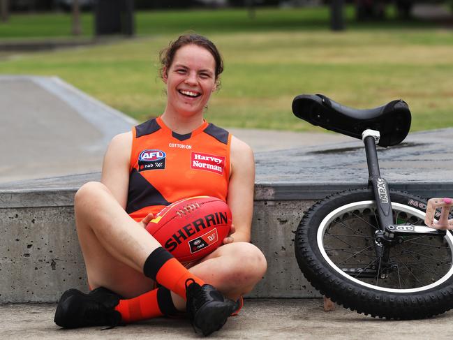 O’Dea thinks her unicycling background will serve her well on the footy field. Picture. Phil Hillyard