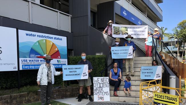 NO DAM: The newly formed  alliance,? ?WATER Northern Rivers ?held a protest before they present hundreds of submissions objecting to the Dunoon dam to Rous County Council on September 8, 2020. Photo: Alison Paterson