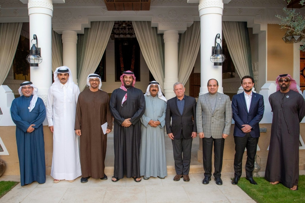 Arab leaders pose for a group photo at a summit in Riyadh called to craft a Gaza reconstruction plan to counter Donald Trump's proposal