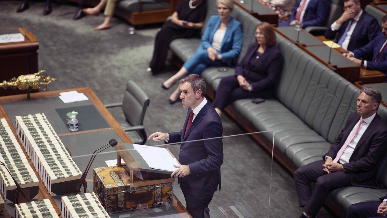 Treasurer Jim Chalmers delivers the federal budget in Canberra. Picture: Gary Ramage/NCA NewsWire