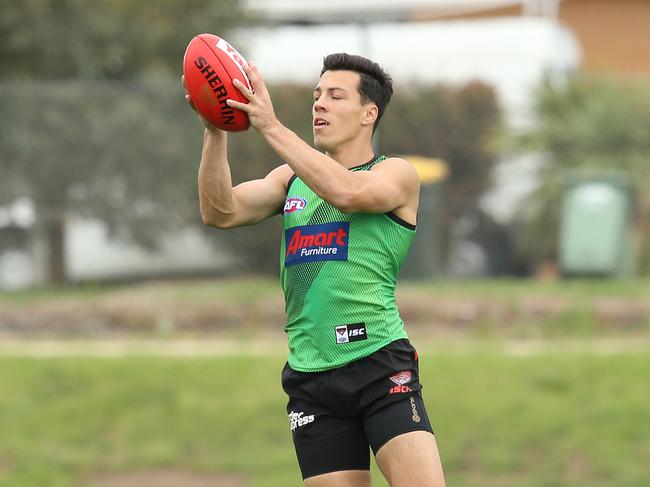 Essendon recruits unveiling and training.  Dylan Shiel marks  . Pic: Michael Klein