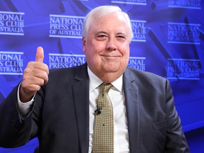 CANBERRA, AUSTRALIA - NewsWire Photos APRIL 07, 2022: Clive Palmer spoke at the National Press Club in Canberra.Picture: NCA NewsWire / Gary Ramage