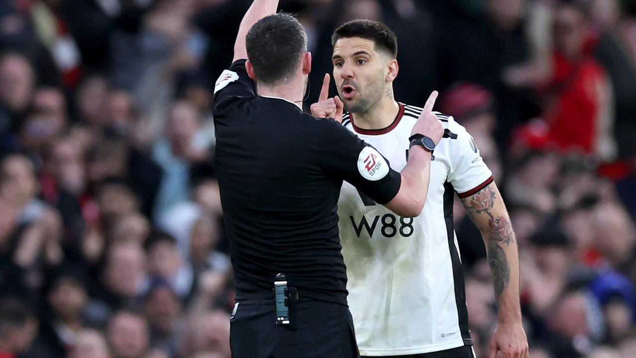 Aleksandar Mitrovic has been hit with an eight-game ban for pushing a referee. (Photo by Clive Brunskill/Getty Images)