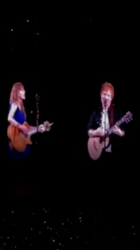 Taylor Swift brings Ed Sheeran on stage for surprise duet