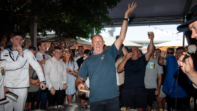 ADF personnel crowd into Darwin pubs to celebrate Anzac Day. Picture: Pema Tamang Pakhrin