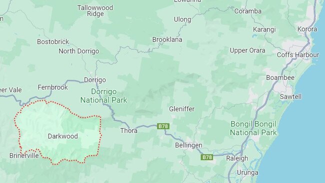 The body of a 62-year-old man stuffed inside was found stuffed in a surfboard bag at a rural property at Darkwood. Picture: Google Maps.