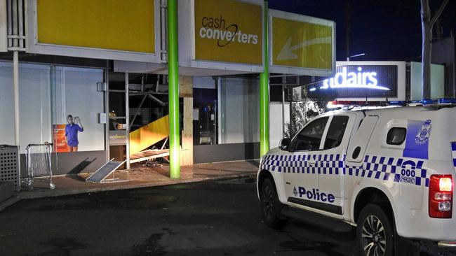 Thieves drove a white utility drove through the front entrance of the Parkdale store on Nepean Hwy about 5.45am today. Picture: Chelsea SES