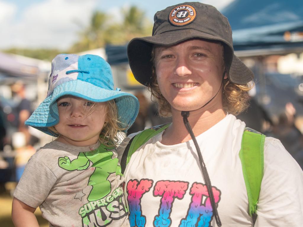 Dylan Williamson and Kaiden Williamson at Motorcycle Beach Races at Grasstree Beach Sunday 27 August 2023 Picture: Michaela Harlow