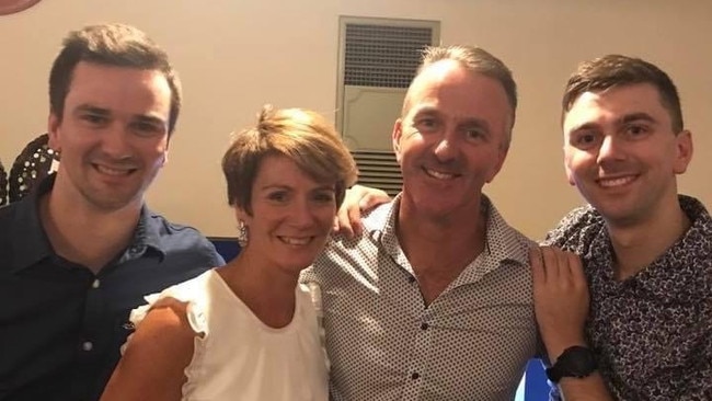 Constable Josh Prestney with his brother Alex, Mum Belinda and Dad Andrew.