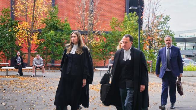 Ms Patterson’s defence team including Sophie Stafford (left), Colin Mandy SC (centre) and Bill Doogue (right). Picture: NewsWire / Luis Enrique Ascui