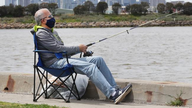 Fishing is now permitted in Melbourne. Picture: David Crosling/NCA NewsWire.