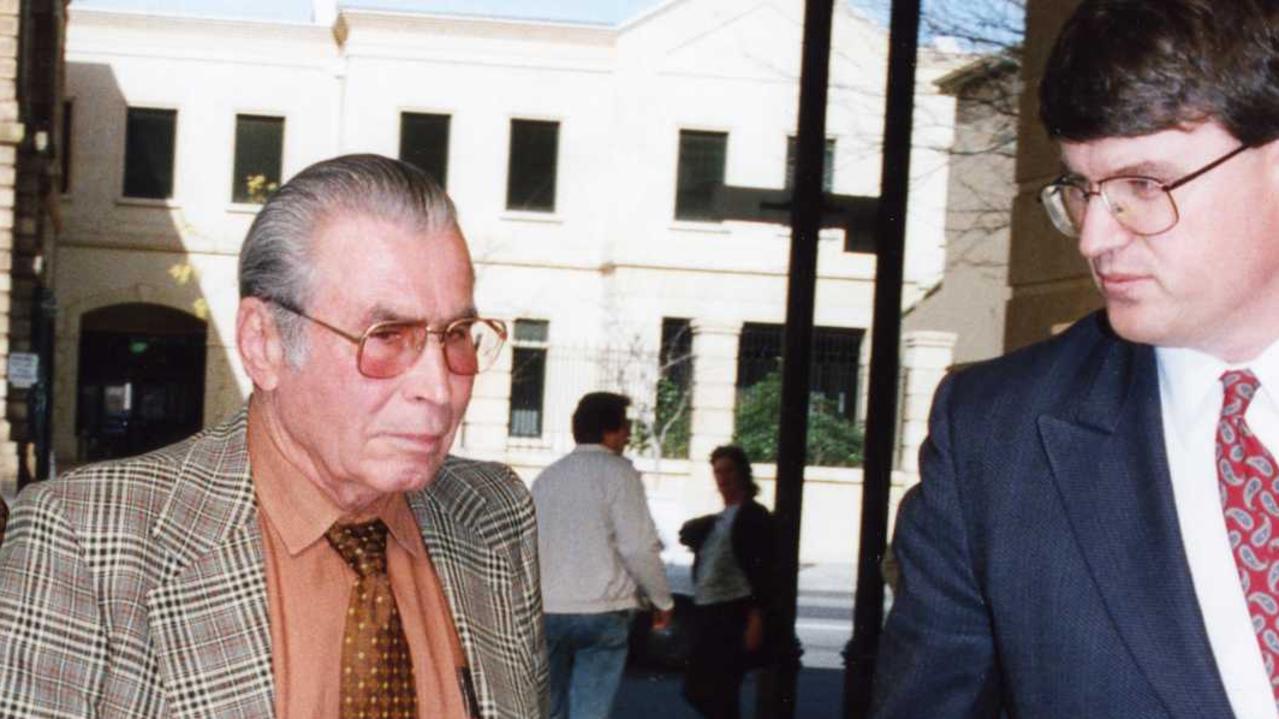 Ivan Polyukhovich arriving at Samuel Way court building in 1992. Picture: Barry Hartley