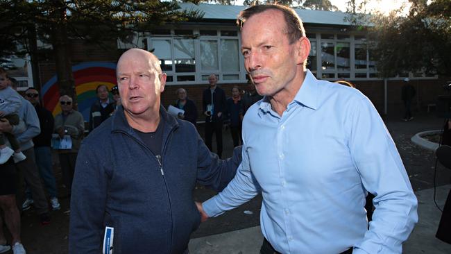 Tony Abbott voting at Forestville Public School. Picture: Adam Yip