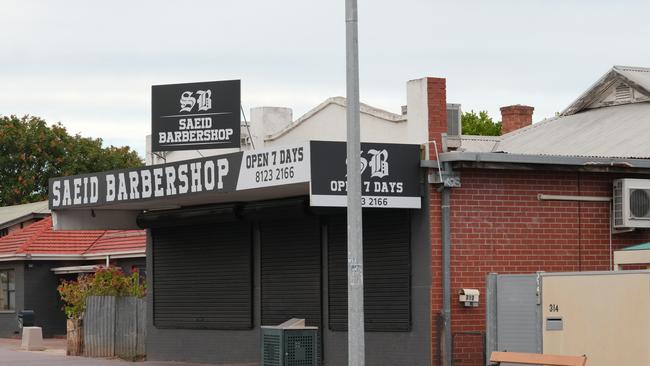 A suspicious fire damaged Saeid barber shop in Prospect in the early hours of Friday morning. Picture: Dean Martin