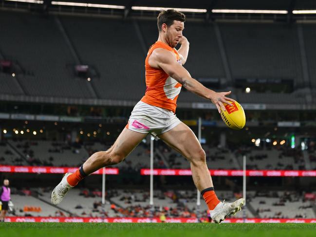 There were plenty of empty seats at the MCG as Toby Greene and the Giants took the four points. Picture: Morgan Hancock/AFL Photos