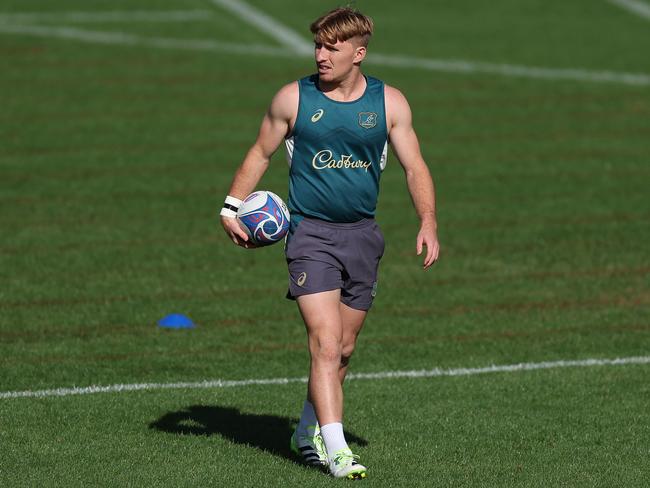 In better news for the Wallabies, halfback Tate McDermott has been cleared to return after a head knock. Picture: Chris Hyde/Getty Images