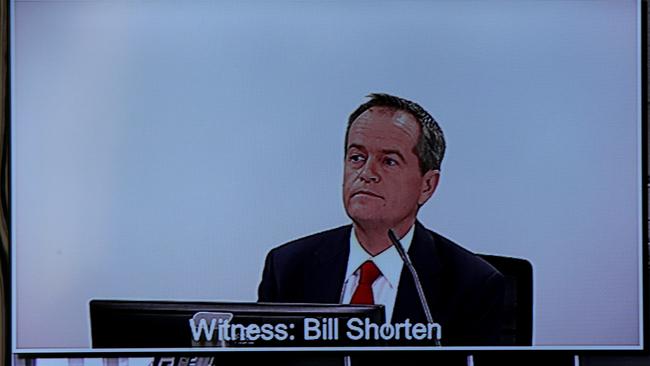 Federal Labor leader Bill Shorten gives evidence before the Royal Commission into Trade Union Governance and Corruption.