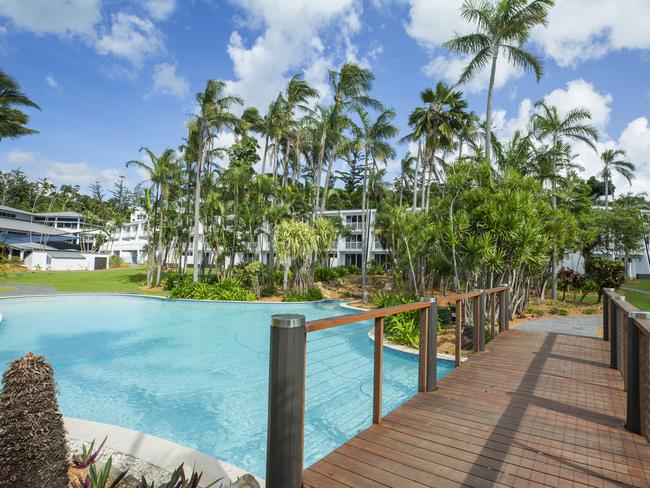 The resort swimming pool at the revamped Daydream Island. Picture: Lachie Millard