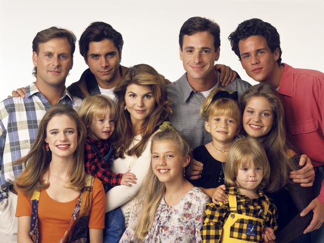 The cast of Full House: Dave Coulier (Joey), Andrea Barber (Kimmy), John Stamos (Jesse), Blake Tuomy-Wilhoit (Nicky), Lori Loughlin (Rebecca), Jodie Sweetin (Stephanie), Bob Saget (Danny), Ashley Olsen (Michelle), Dylan Tuomy-Wilhoit (Alex), Candace Cameron (DJ), Scott Weinger (Steve). Picture: Getty Images