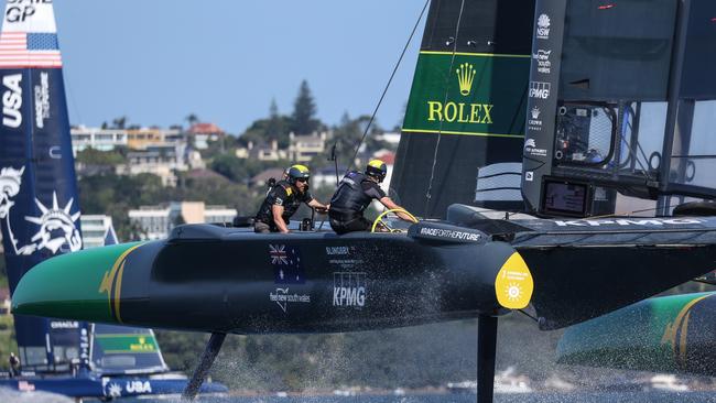 Australia SailGP Team racing on Sydney Harbour back in 2021.