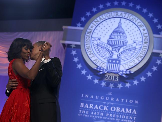 President Barack Obama (R) and first lady Michelle Obama dance during the Commander in Chief Inaugural Ball at the Walter E. Washington Convention Center on January 21, 2013 in Washington, DC. Picture: Alex Wong/Getty Images