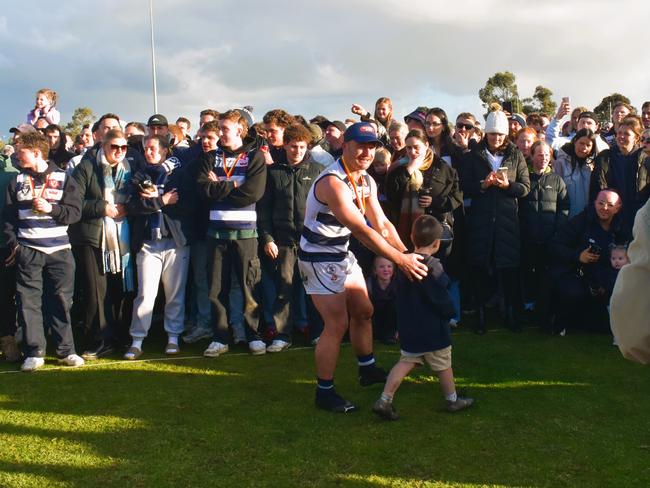 West Gippsland league grand final match 2024 — Phillip Island Bulldogs V Nar Nar Goon "The Goon" Football Club at Garfield Recreation Reserve on September 14, 2024: Nar Nar Goon Football Club: WINNERS. Picture: Jack Colantuono