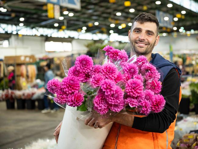 Flower grower Matt pictured at the Sydney Flower Markets, Homebush. Picture: NewsWire / Monique Harmer