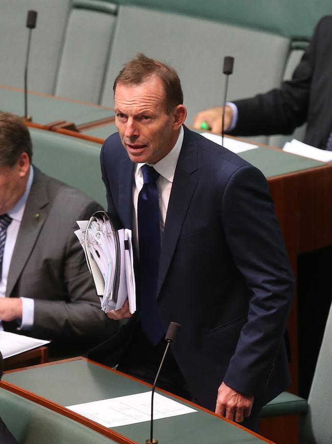 London-born Tony Abbott insists he’s eligible to sit in Parliament. Picture: Kym Smith