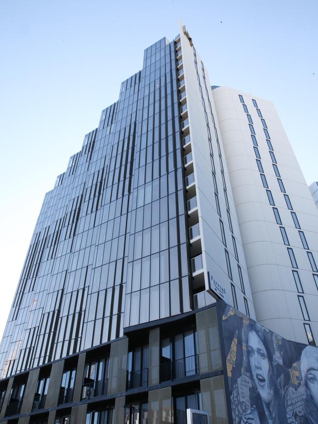 The high-rise building where the body was found. Picture: David Crosling