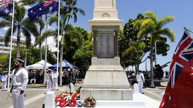 The Cairns RSL sub branch hosts the annual Remembrance Day commemoration ceremony at the Cairns cenotaph, marking the end of World War I and the allied soldiers who paid the ultimate price in every battle since. Picture: Brendan Radke