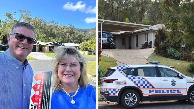 Ann Leahy and Trevor Watts of the LNP Shadow Cabinet in Frenchville on September 4. A woman was allegedly stabbed in an attempted murder the day before in the suburb.