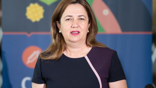 Queensland Premier Annastacia Palaszczuk at a Covid-19 press conference. Picture: Brad Fleet