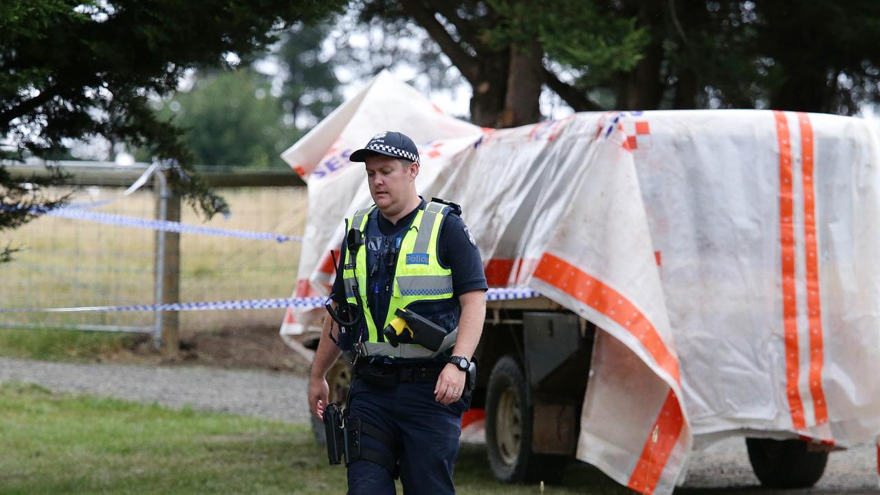 Evans fled after striking Alicia with his van (picture above) – impounded by police at the Kyneton property. Picture Andrew Tauber